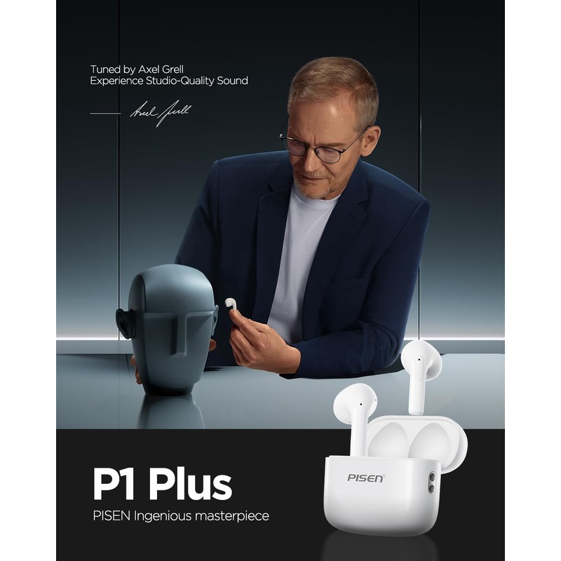PISEN P1 Plus Wireless Earbuds - Bluetooth 5.4 ENC Noise