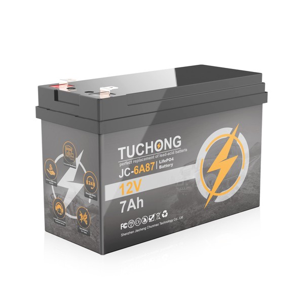 TUCHONG Lithium Battery, Upgrade 12V 7Ah LiFePO4 Battery, Up to