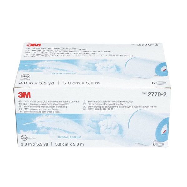 3M Micropore S Surgical Tape, 2770-2, 2 inch x 5.5 yard (2.5 cm x 5 m), 6 Rolls/Box, 10 Boxes/Case