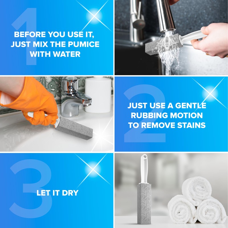 DISIWENE Pumice Cleaning Stone with Handle Toilet Bowl Cleaner Hard