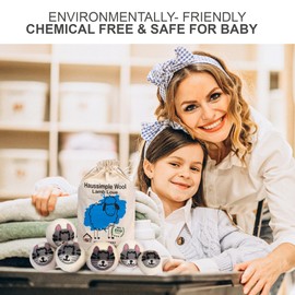 Wool Dryer Balls Organic Felt 6 Pack Laundry Fabric Softener, Extra Large Reusable Handmade Natural Sheep Wool Lint Wrinkle Free Anti Static Baby Safe (Cat)