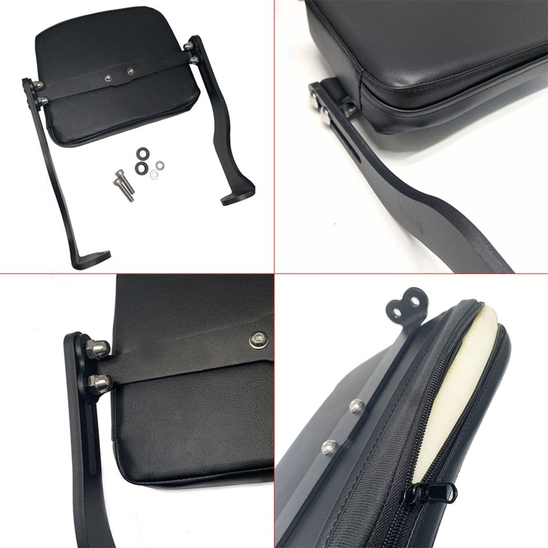 Motorcycle Passenger Backrest Sissy Bar Pad Adjustable Rear Cushion for