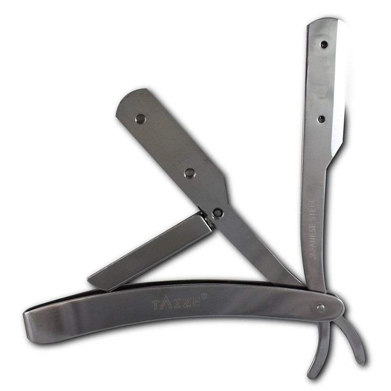 TAIZE - Straight Razor - Silver Titanium - Professional Barber-Percent