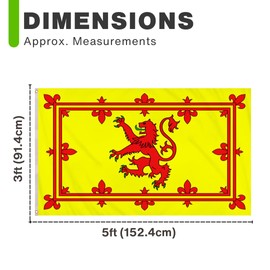 2 Pack 3ft x 5ft Scotland Flags - 91cm x 152cm St Andrew's Cross and Rampant Lion Flags, Football World Cup, Euros, 6 Nations, Rugby, Olympics, Double Stitched Seams