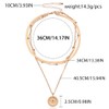 Reaky Boho Layered Necklaces Gold Coin Choker Necklace 3 Pcs