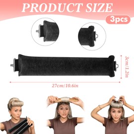 Pack of 3 Heat-Free Curlers, Curls Without Heat, Curlers Overnight with Hooks, Curlers for Sleeping, Curls Overnight for Long and Medium Hair