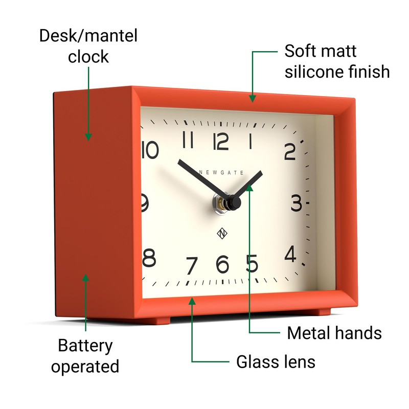 NEWGATE® 'Henry' Mantel Clock - Contemporary Rectangular Design-led Clock in