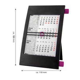 Truento Maritime 3-Month Desk Calendar for 2 Years (2025 & 2026) with Twist Mechanism Black/Purple