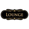 All Quality Designer Lounge Sign - Black/Gold - Large