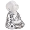 Matt White & Silver Meditating Zen Buddha Child Sculpture Figurine