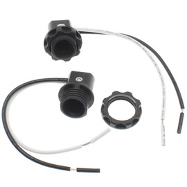 2 Pack E12 Lamp Holder Candelabra Base and Lamp Shade Collar Ring Keyless Phenolic with 6 inch Lamp Socket Wire Leads [FDXGYH,Black]