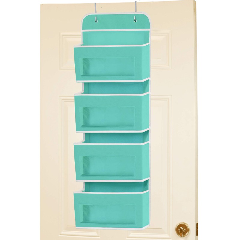 Simple Houseware 4 Clear Window Pocket Over Closet Door Storage