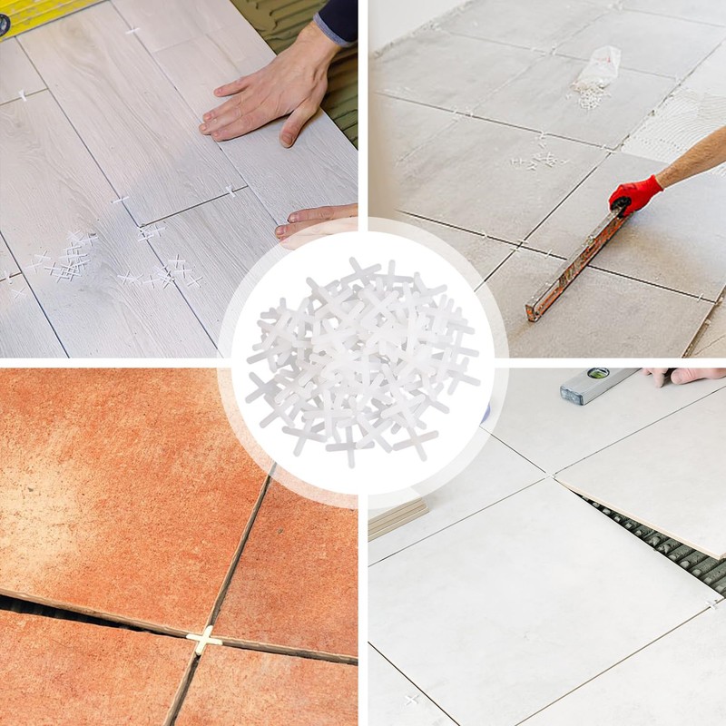 SYEYCW 500 Pcs Tile Spacers 3mm, White Slab Spacers, Plastic