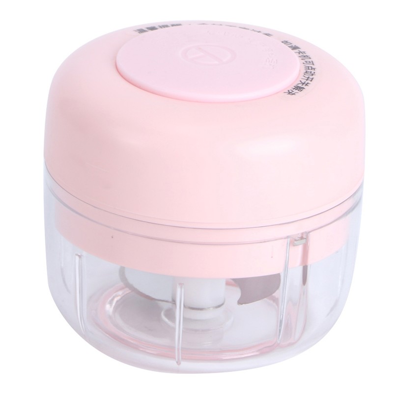 100ML Pink Garlic Grater USB Charging Electric Garlic Crusher Pressing