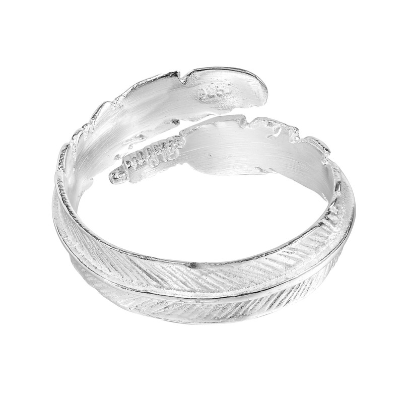 Spiritual Embrace Feather Wrap .925 Sterling Silver Ring (8)