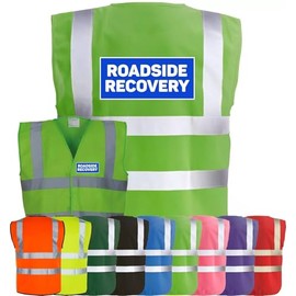 Corporate Togs RECOVERY DRIVER Printed Vest, Hi-Vis Vest, Sleeveless, 2 Hi-Vis Strips, Fully EN471 Health & Safety Compliant Gear, Small-3XL | Safety Vests