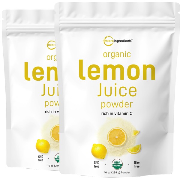 Micro Ingredients Organic Lemon Juice Powder 2 Pack | Cold-Pressed
