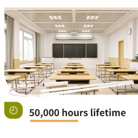 LEDONE 4FT Magnetic Retrofit Indoor Tube Light with 36W Driver, 5000K, 4859LM, Frosted, 100-277V, ETL Listed, 2 Pack