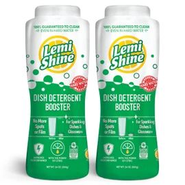 Lemi Shine Natural Dish Detergent Booster - Hard Water Stain Remover - Multi-Use Citric Acid Cleaner - 24 oz (2 Pack)