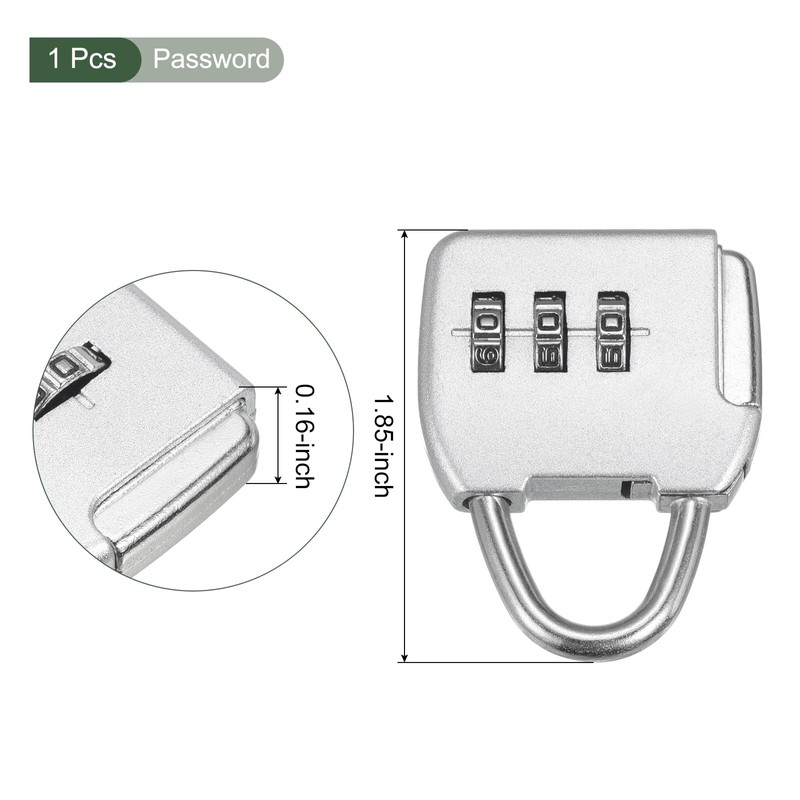 YOKIVE 1 Set 3 Digit Combination Padlock with Security Cables,