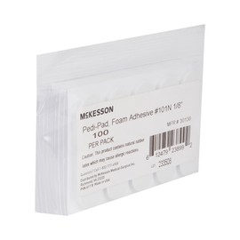 McKesson Pedi-Pads Protective Foot Pads - Foam, Adhesive, White - Size 101-Narrow, 1/8 in, 100 Count