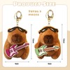 LunarCharm 2 Pieces Capybara Plush Keychain Sunglasses Guitar Capybara Realistic