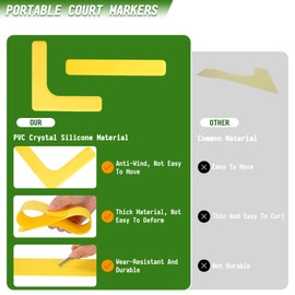 Hikeen Court Lines Marker Kit Anti-Slip and Wind-Resistant Throw Down Markers 28pcs, Pickleball Net Court for Outdoor Indoor Court