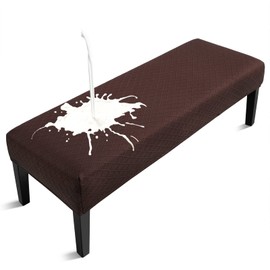Fuloon Waterproof Dining Bench Cover, Removable Bench Slipcover Washable Bench Seat Protector Cover for Living Room, Bedroom, Kitchen (Chocolate)