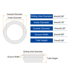QUARKZMAN Pack of 48 Rubber Cable Grommets, 4 mm ID 6 mm Drill Hole Rubber Grommets Hollow Hole Plugs Rubber Seal Round for Protection of Wires and Cables, for Desks, Black