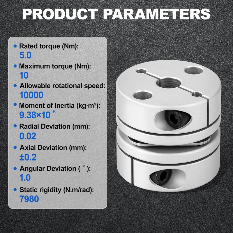 D34 L32 Membrane Motorcycle Flexible Coupling Bore 10 mm to