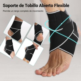 Miortior 1 Par Tobilleras para Esguince Ortopédica, Vendaje de Ajustable de Compresión, Soporte de Tobillera Deportiva Transpirable Antideslizante, para Protección Deportiva y Esguinces de Tobillo