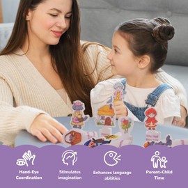 CHEFAN Story Time Finger Puppets-Little Red Riding Hood Finger Puppets for Toddlers Theater Storytelling and Playtime