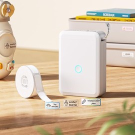 Niimbot D110 label maker half inch Thermal label machine sends 1 roll of label paper，for Kindergarten students,Name sticker,Item identification,Bluetooth connectivity，Mobile App Editing,BPA-Free Thermal Label Paper:_White
