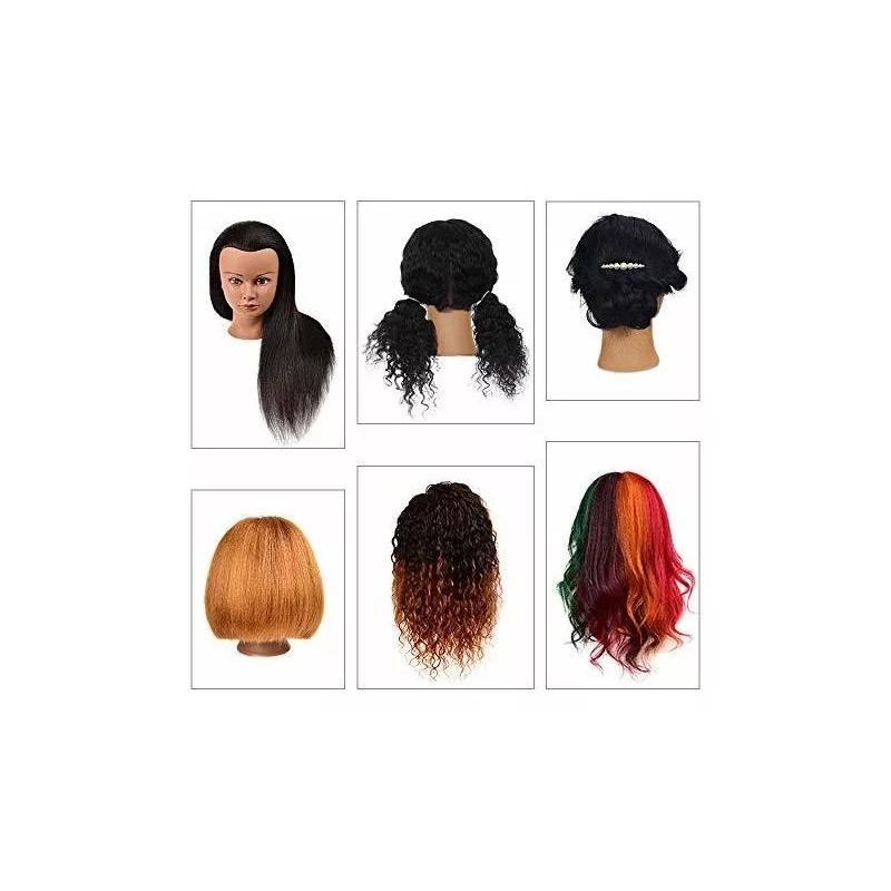 N2 Maniqui Cabeza Cabello Natural Negro 40 Cm N2