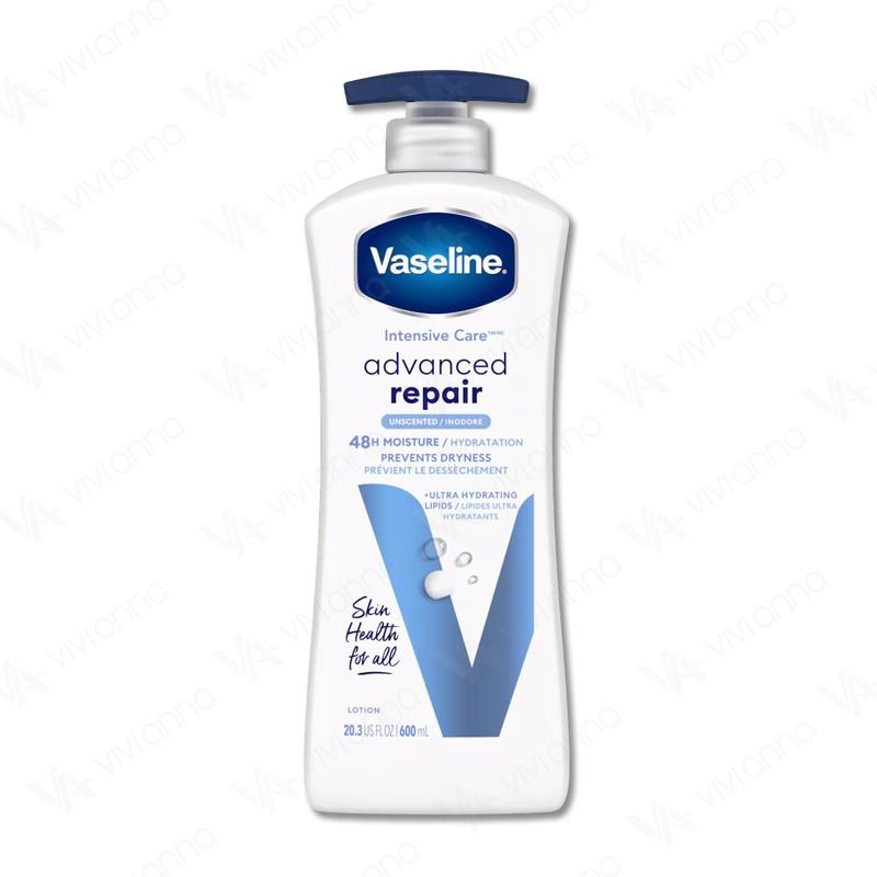 Vaseline Intensive Care Advanced Repair Unscented Lotion 600ml, Ultra-Hydrating with