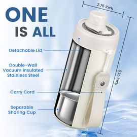 5-in-1 Insulated Can Cooler with Fizz Lid, 12 & 16 oz Slim Can Cooler for Beer&Soda, Stainless Steel Can Holder for Regular Universal Bottles (White)