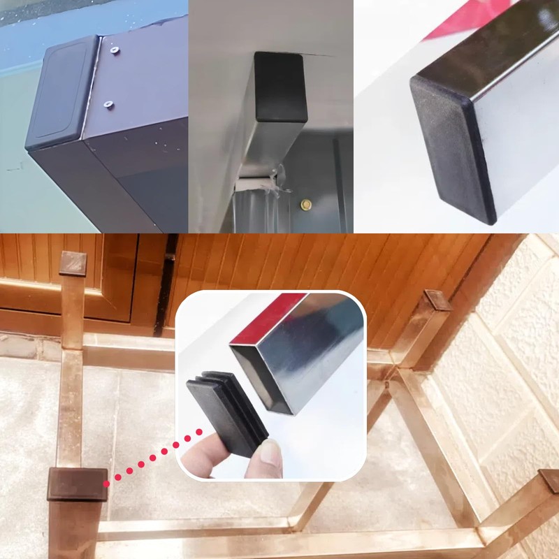 24PCS Rectangular End Caps 30 * 50mm,Black Plastic Plugs,Insert Plugs