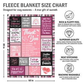 GEEMBI Thank You Gifts for Women - Christmas, Mothers Day, Birthday, Appreciation Gifts for Women, Teacher, Employee, Coworkers, Boss Lady - Being A Part of My Journey Fleece Throw Blankets 60x80 in