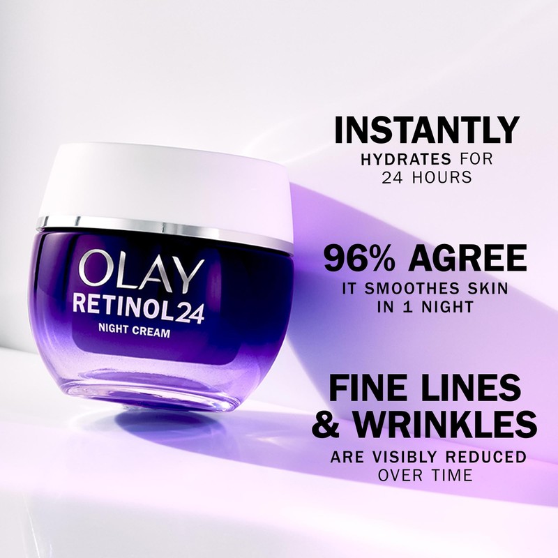 Olay Retinol 24 Night Cream Face Moisturiser, Skincare with Antioxidant