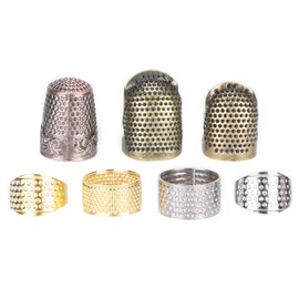 Annad Herramienta Protectora de Dedos, dedal de Costura de Ajuste, 7 Piezas Compacto para Bordado, Costura a Mano, Costura, Manualidades DIY