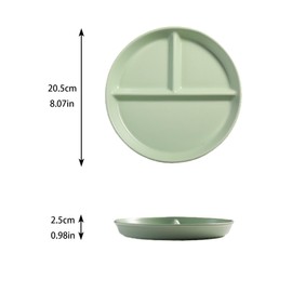 Hoshisea Divided Ceramic Dinner Plate, Split Diet Plate, Snack Plate, Ceramic Plate with Divider, for Adults, Children, Picnic, Dinner (Green)
