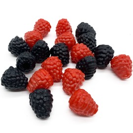 DHER Fruit Model Party Decoration Artificial Fruit Raspberry Pack of 20 Simulation Fruit Raspberry Wild Strawberry Party Fruit Model Plastic Raspberry Mulberry Model Decoration Shooting Photography