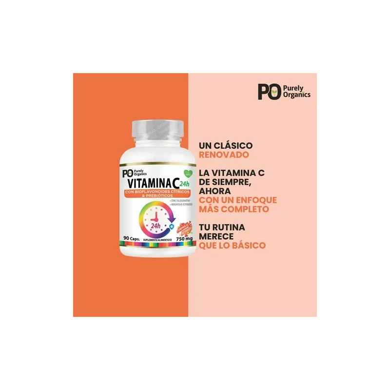 Purely Organics Combo 2 Vitamina C24h De Liberación Prolongada 90