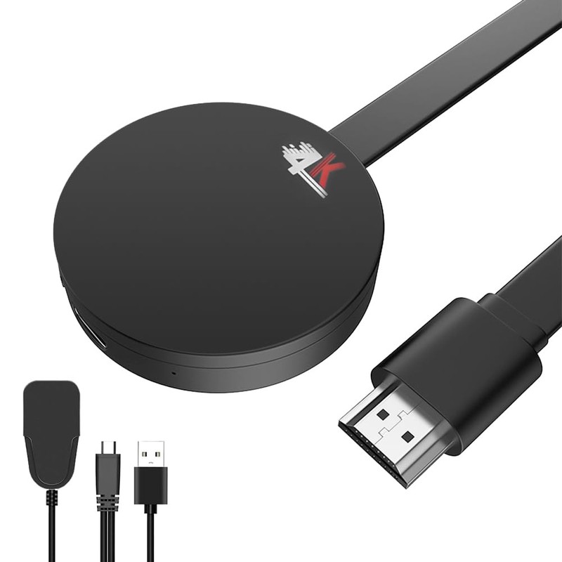 Chromecast 4K Device for TV, Wireless HDMI Display Adapter, 5G