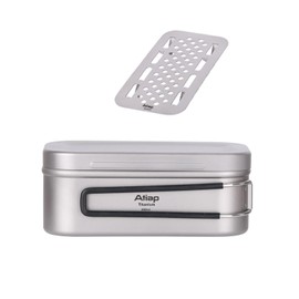 ATiAP Titanium Bento Lunch Box Set Mess Kit with Lid Handle Bag 1200ML 800ML Cooking Food Box Bento Box for Outdoor Camping Hiking Picnic Daily Use (800ML)