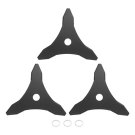 HARFINGTON 3pcs Brush Cutter Blade 10" x 3T Manganese Steel Universal Mulching Trimmer Blade Weed Eater Replacement Blades with 20mm Washer Adapter for Trimmer Weed Eater Lawn Mower