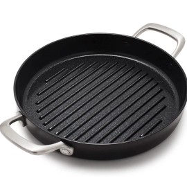 GreenPan Chop & Grill GreenPan Healthy Ceramic Nonstick, 11"Round Grill Pan, Black