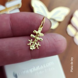 Minoplata Caravaca Cross 17mm x 9mm in Gold Plated Silver Pequeño Sterling Silver - Not a Gemstone, Sterling Silver, No Gemstone