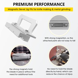 Magnetic Bevel Jig Fit for Knife Making, Steel Grinding, Metal Sharpening, Heavy-duty Steel, Easy to Use