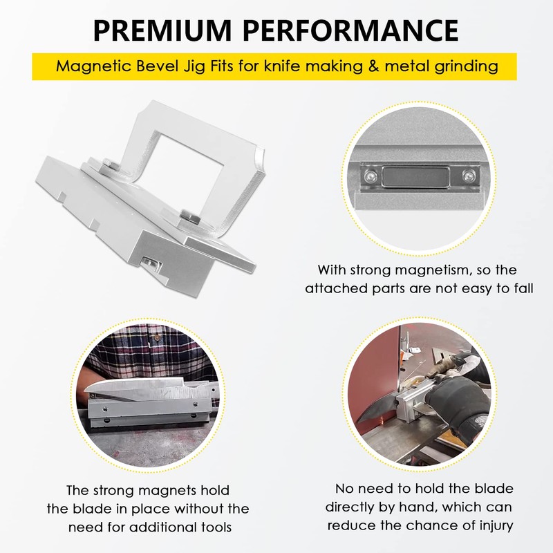 Magnetic Bevel Jig Fit for Knife Making, Steel Grinding, Metal